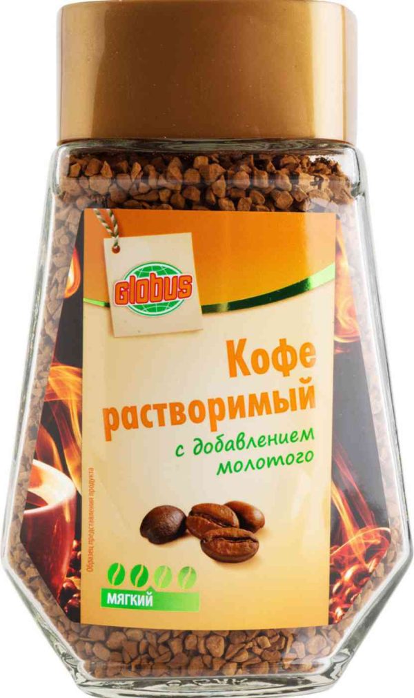 Кофе растворимый с добавлением молотого Глобус