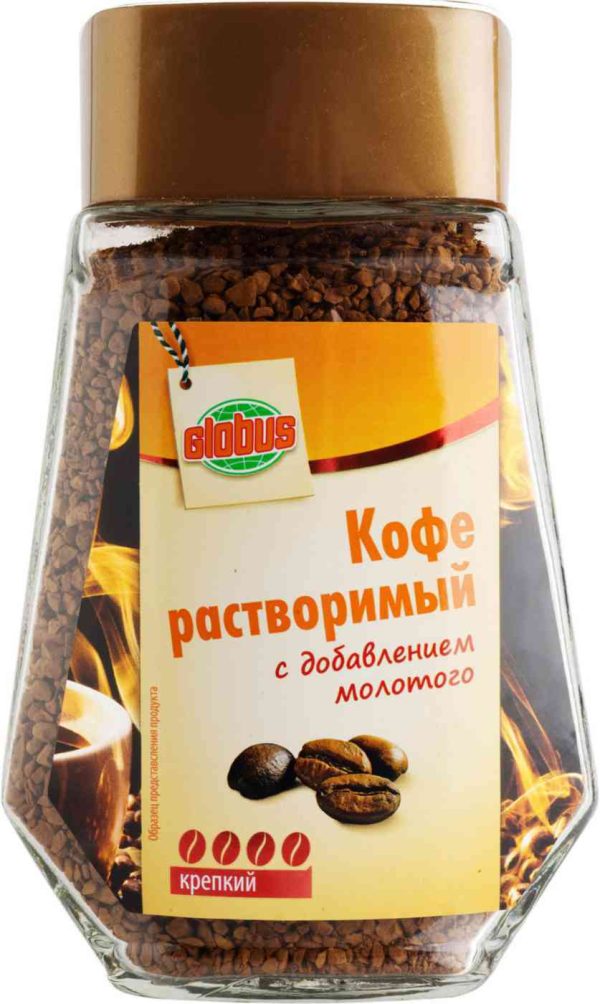 Кофе растворимый с добавлением молотого Глобус