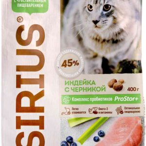 Сухой корм для кошек с чувствительным пищеварением  Sirius