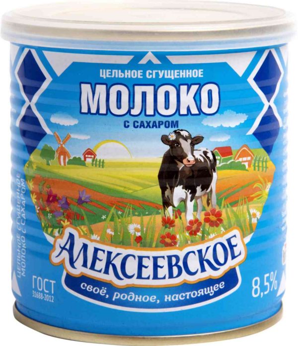 Молоко сгущённое цельное Алексеевское