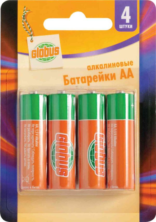 Батарейки алкалиновые Глобус