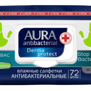 Влажные салфетки антибактериальные Aura