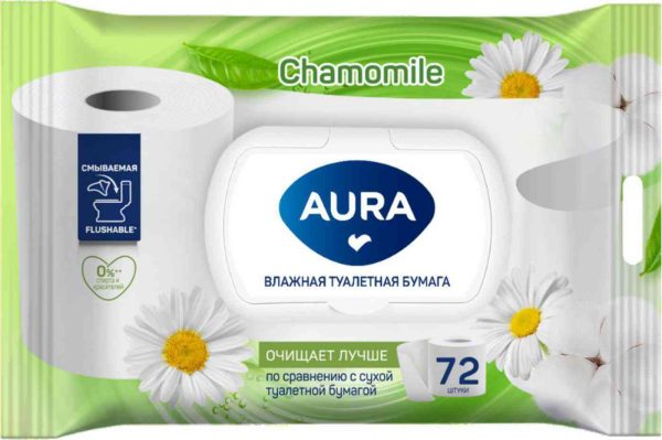 Туалетная бумага влажная Aura