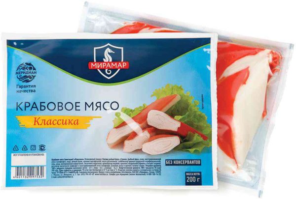 Крабовое мясо охлаждённое Мирамар