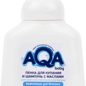 Пенка для купания и шампунь с маслами  AQA baby