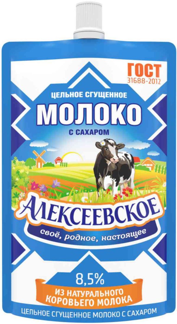 Молоко цельное сгущенное Алексеевское
