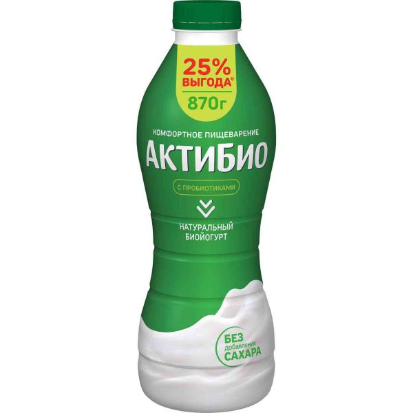 Биойогурт питьевой натуральный Актибио