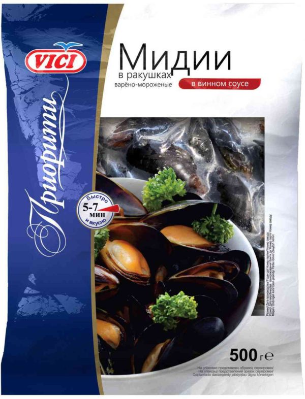 Мидии варёно-мороженые Vici
