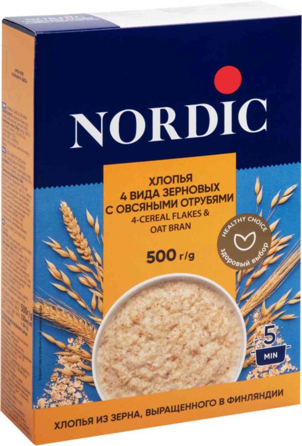 Хлопья 4 вида зерновых Nordic