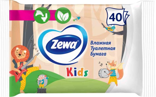 Туалетная бумага влажная детская Zewa