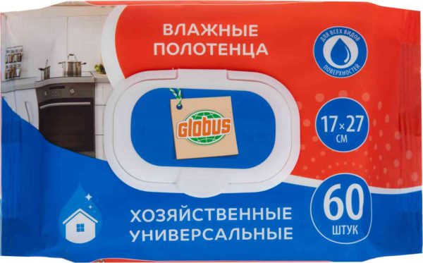 Влажные полотенца хозяйственные Глобус