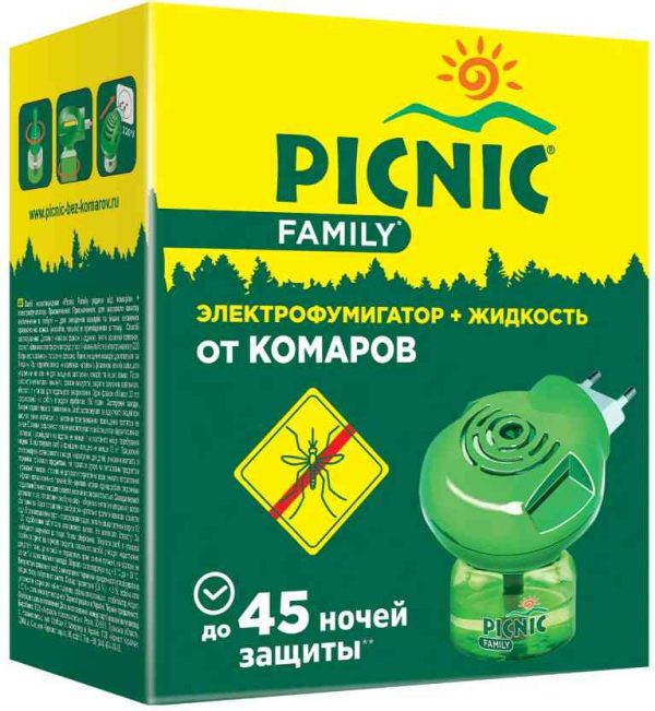 Электрофумигатор + жидкость от комаров Picnic