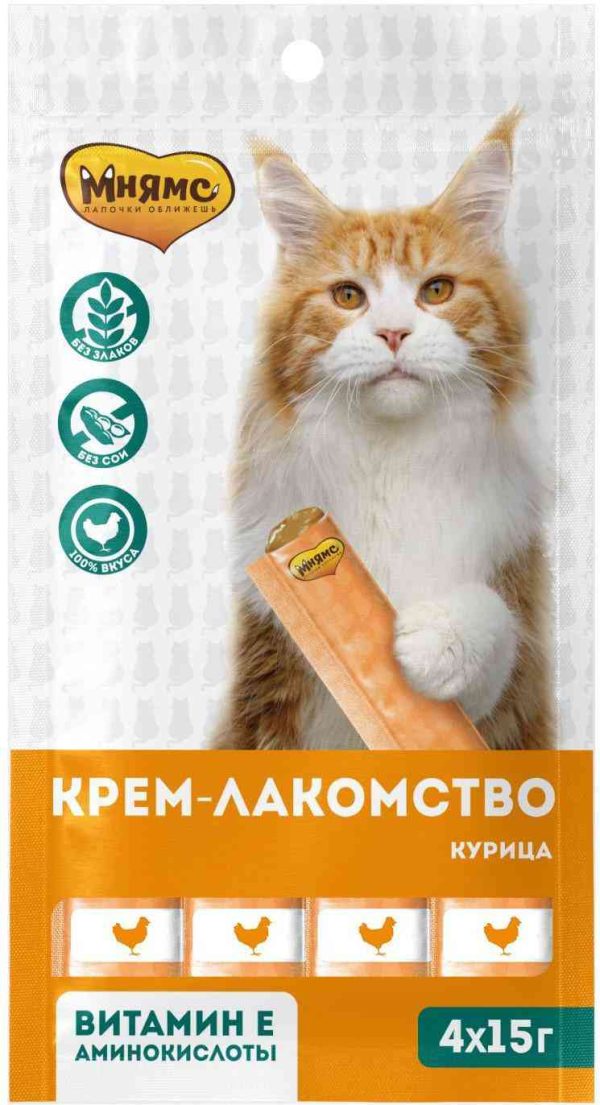 Крем-лакомство для кошек  Мнямс