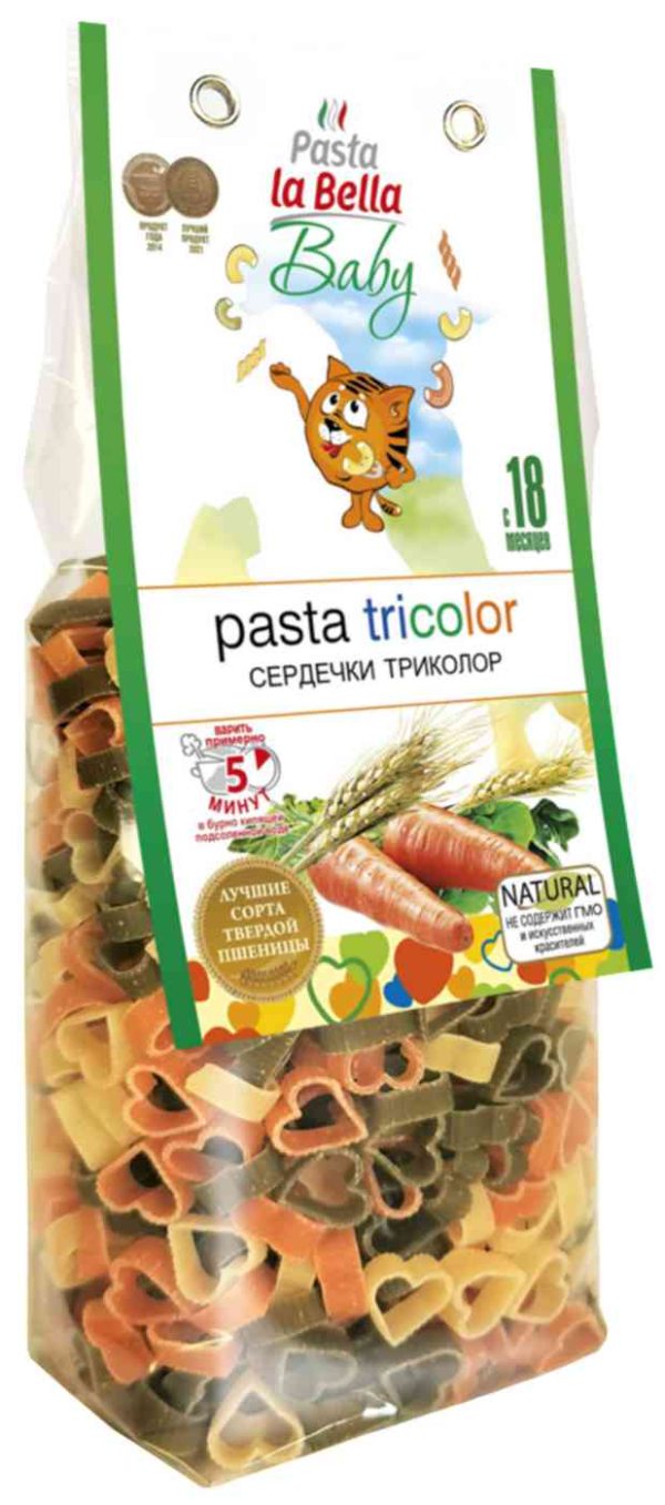 Макаронные изделия сердечки триколор Pasta la Bella Baby