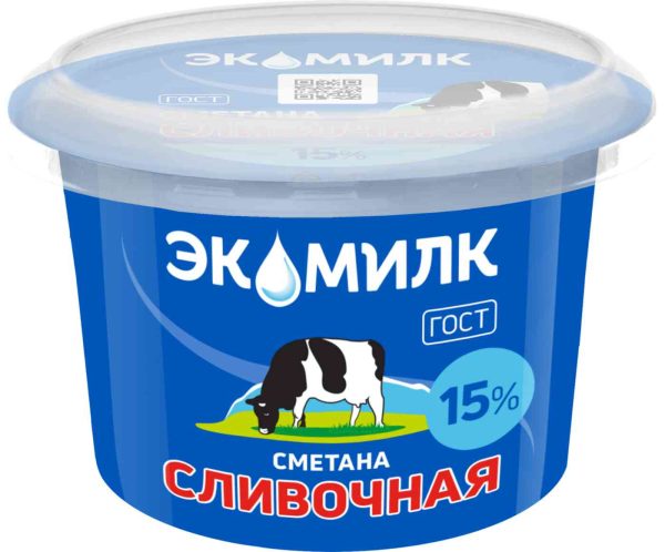 Сметана сливочная Экомилк