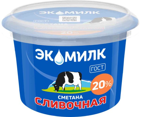 Сметана сливочная Экомилк
