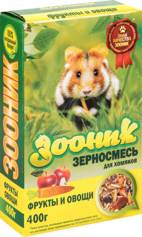Корм для хомяков фруктовый Zoonik