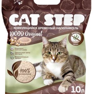 Наполнитель для кошачьего туалета древесный комкующийся Cat Step
