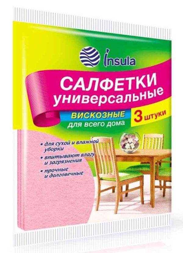 Салфетки универсальные вискозные Insula