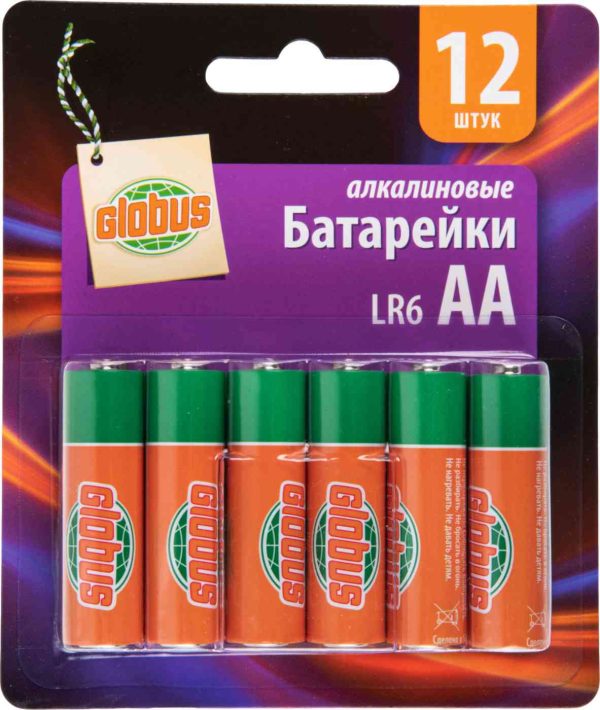 Батарейки алкалиновые Глобус