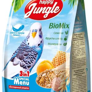 Корм для волнистых попугаев в период линьки  Happy Jungle