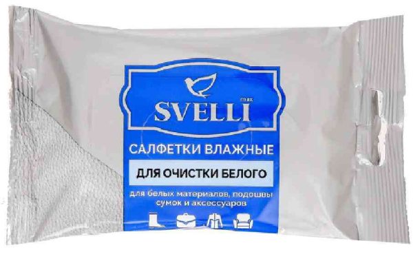 Влажные салфетки для белых материалов, подошвы, сумок и аксессуаров  Svelli