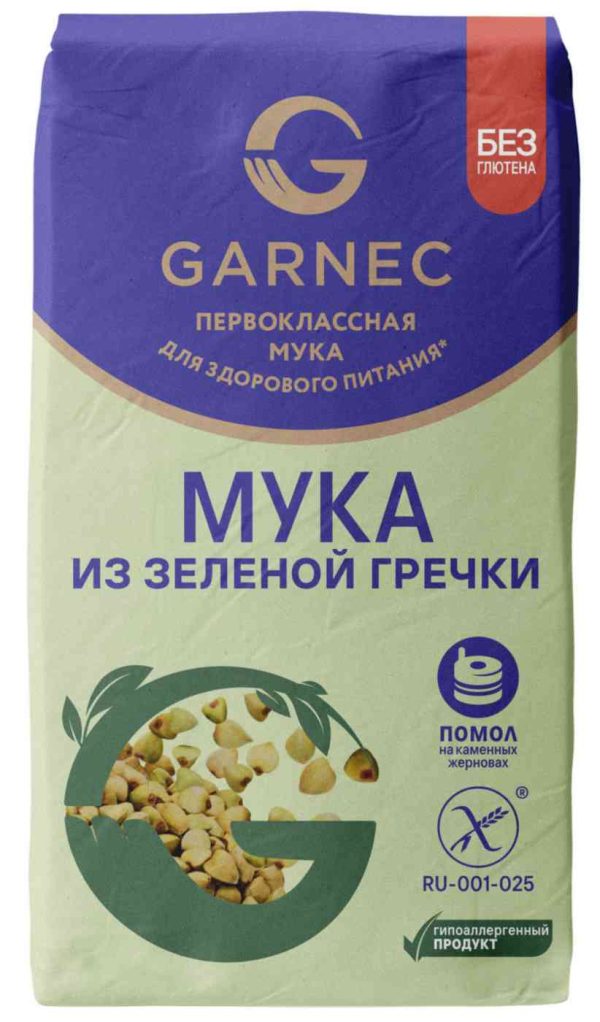 Мука из зелёной гречки Garnec