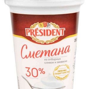 Сметана из отборных сливок и закваски President