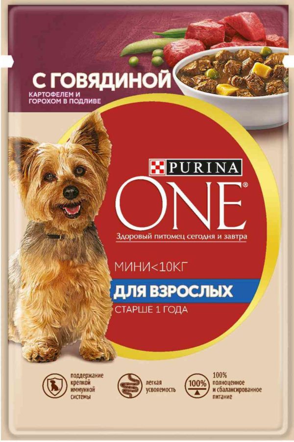 Влажный корм для собак мини пород  Purina One