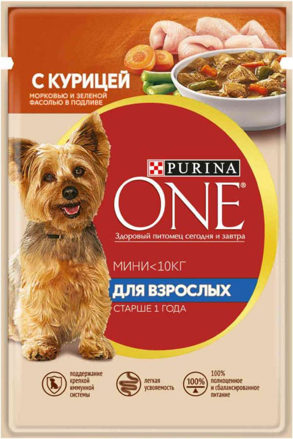 Влажный корм для собак мини пород  Purina One