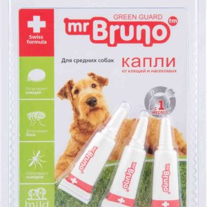 Капли от клещей и насекомых для средних собак  Mr. Bruno