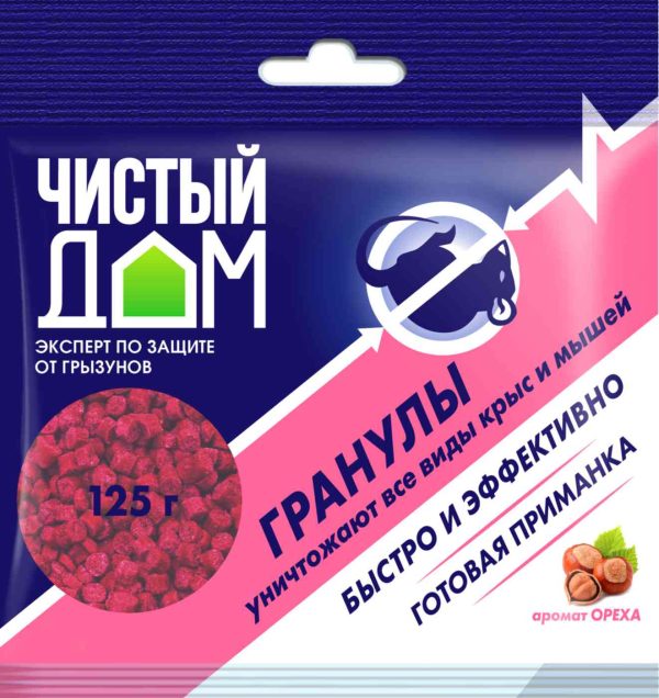 Родентицид от крыс и мышей Чистый дом