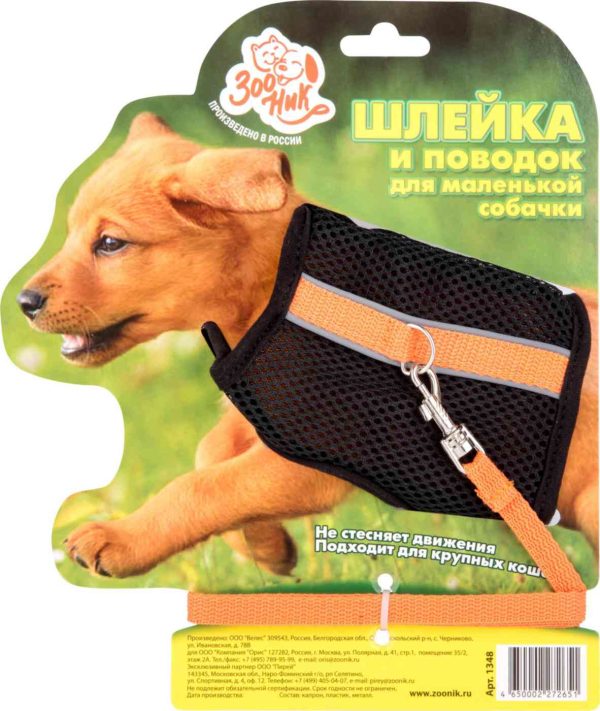 Шлейка и поводок для маленькой собачки  Zoonik