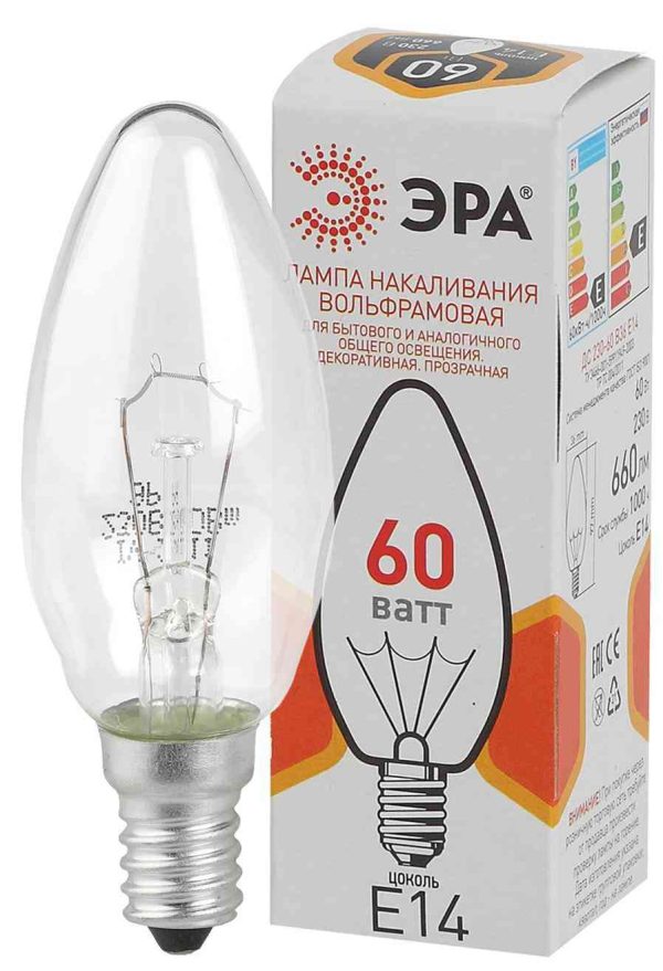 Лампа накаливания вольфрамовая Эра